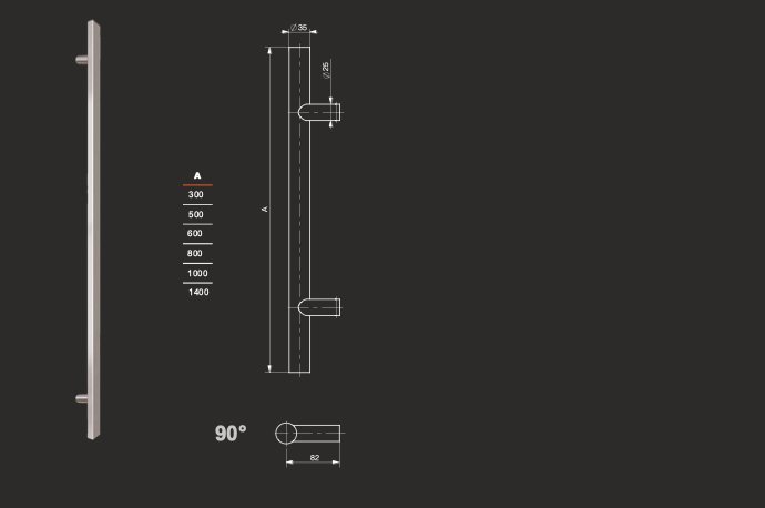 Poignée Intégrée Vertical