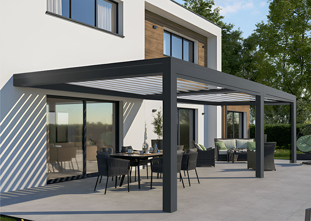 Pergola ADOSSÉE 3 POTEAUX SATURNE